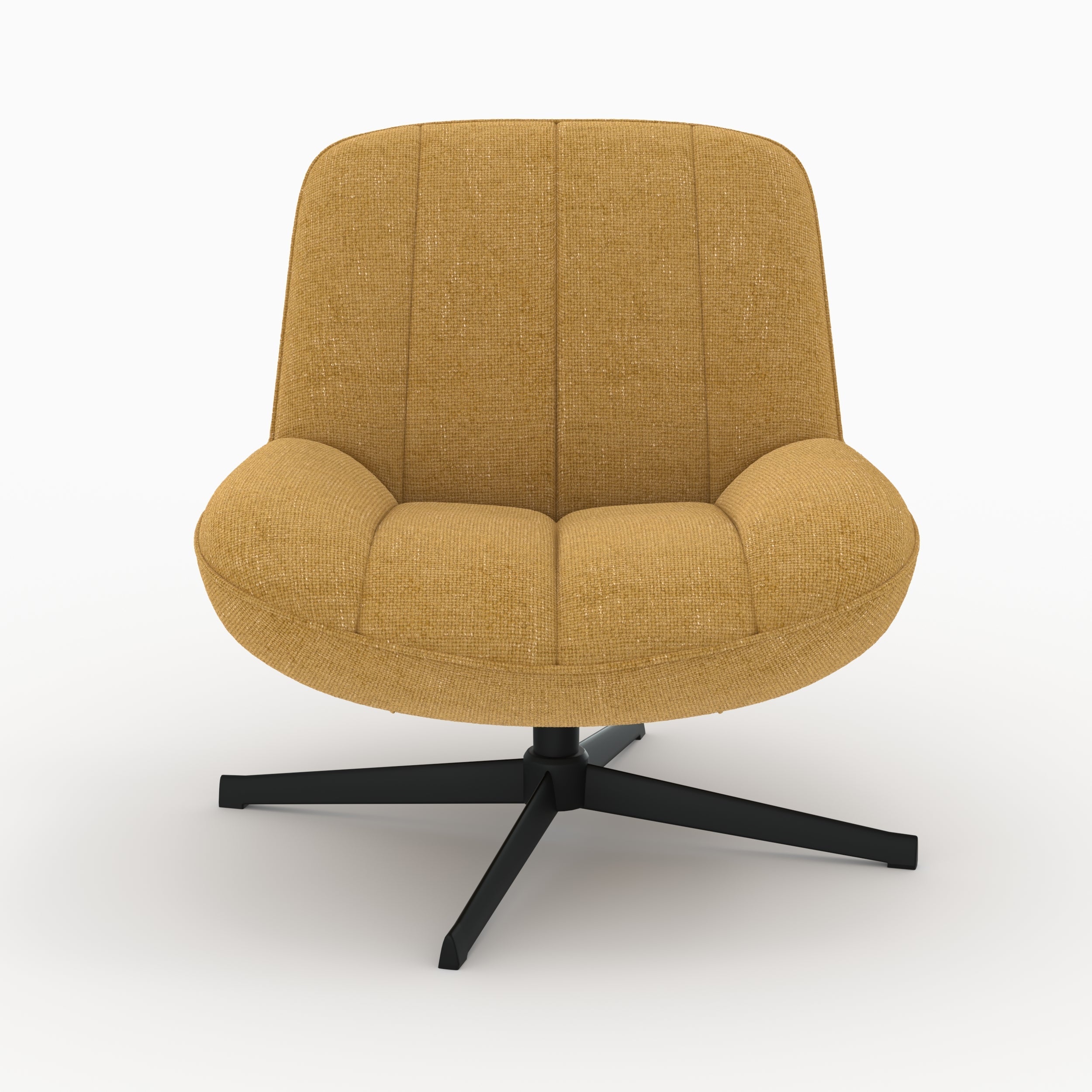 elvis fauteuil en velours jaune moutarde pivotant