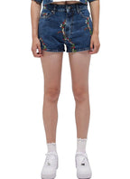 Ganni - Short Imprimé - Dark Indigo - Femme