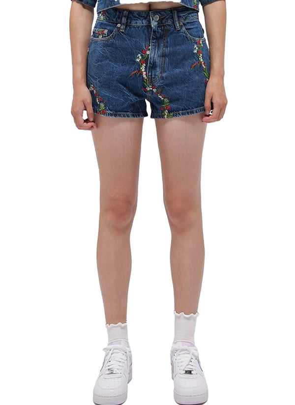 Ganni - Short Imprimé - Dark Indigo - Femme