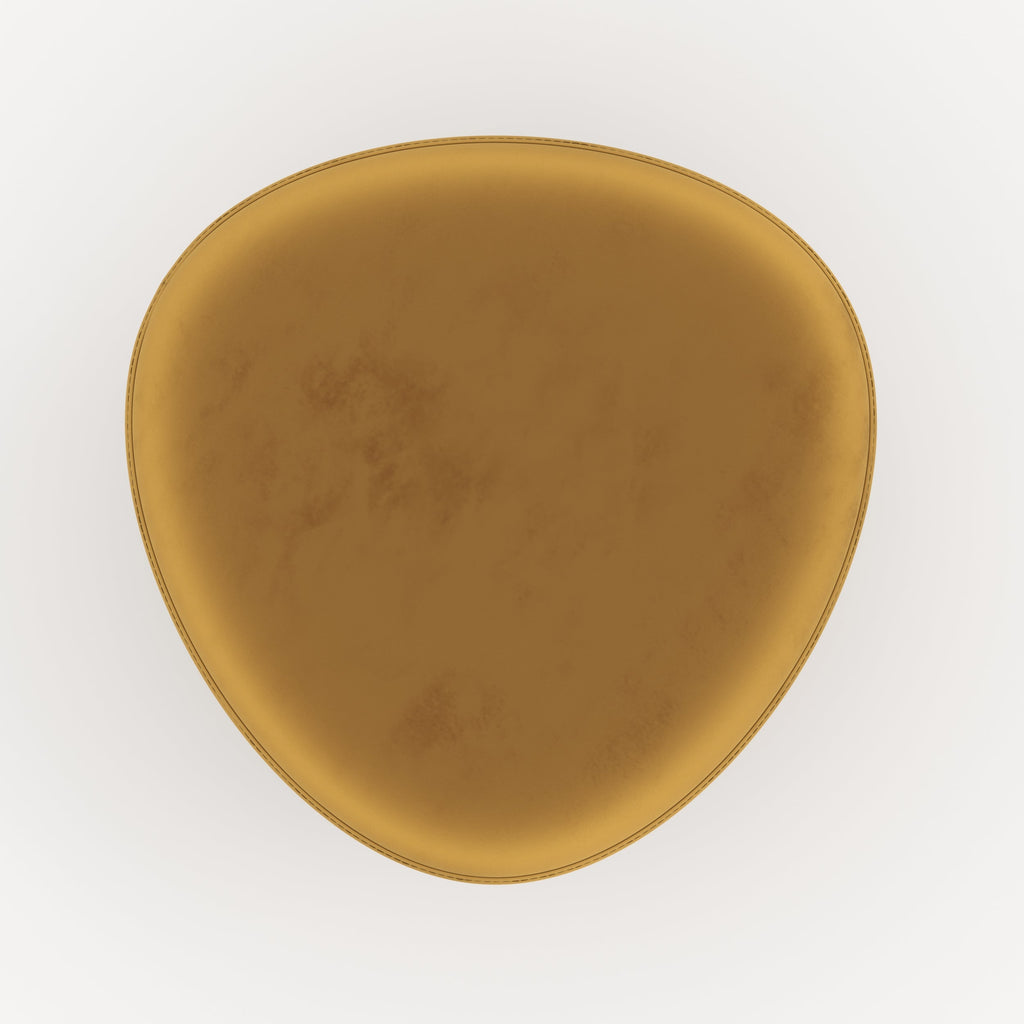 emmy pouf triangulaire jaune curry velours