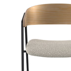 esmee chaise tissu boucle blanc bois de chene lot de 2