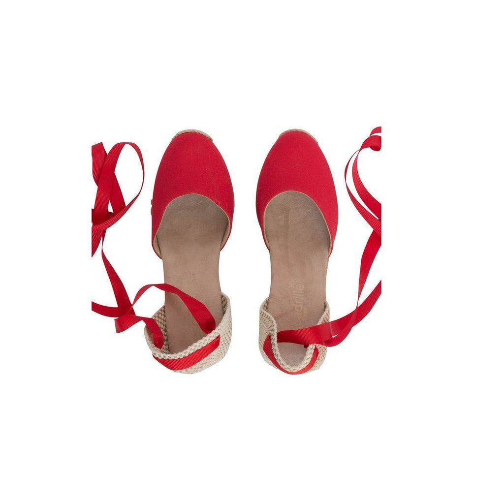Espadrille Talon Haut - Dolce Vita Ruban - Rouge - Femme ESPADRILLE TALON HAUT 8 centimètres plateforme de 2 centimètres Escadrille