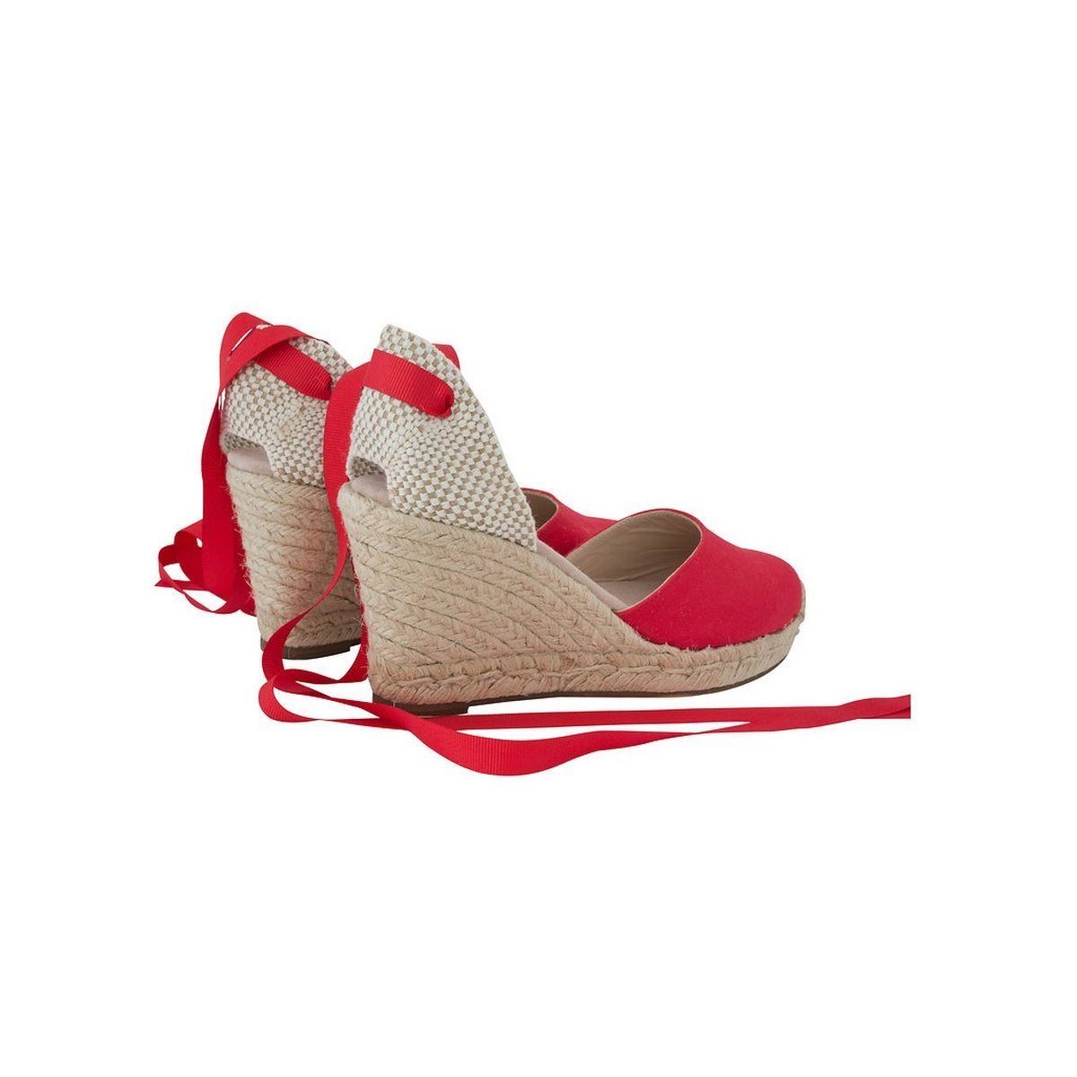 Espadrille Talon Haut - Dolce Vita Ruban - Rouge - Femme ESPADRILLE TALON HAUT 8 centimètres plateforme de 2 centimètres Escadrille