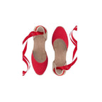 Espadrille Talon Haut - Dolce Vita Ruban - Rouge - Femme ESPADRILLE TALON HAUT 8 centimètres plateforme de 2 centimètres Escadrille
