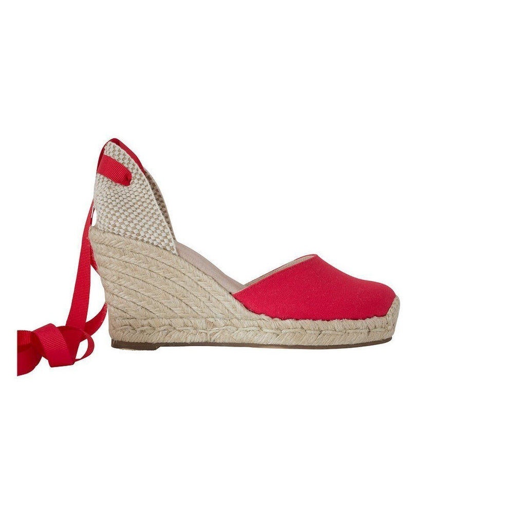 Espadrille Talon Haut - Dolce Vita Ruban - Rouge - Femme ESPADRILLE TALON HAUT 8 centimètres plateforme de 2 centimètres Escadrille