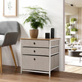 Commode 3 Tiroirs En Intissé Clair - L48 cm - Blanc