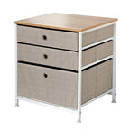 Commode 3 Tiroirs En Intissé Clair - L48 cm - Blanc