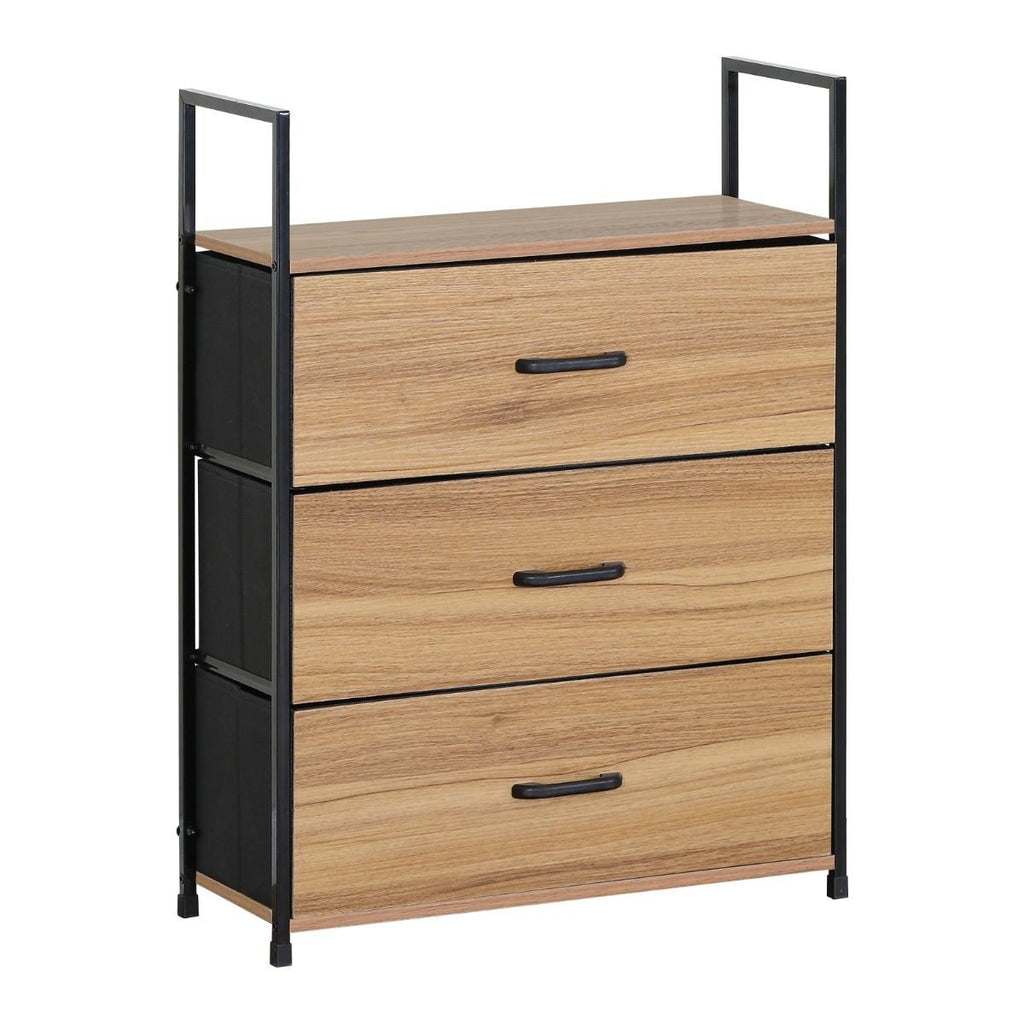 Etagère 3 Tiroirs Façades Décor Bois - L60 cm - Décor Bois