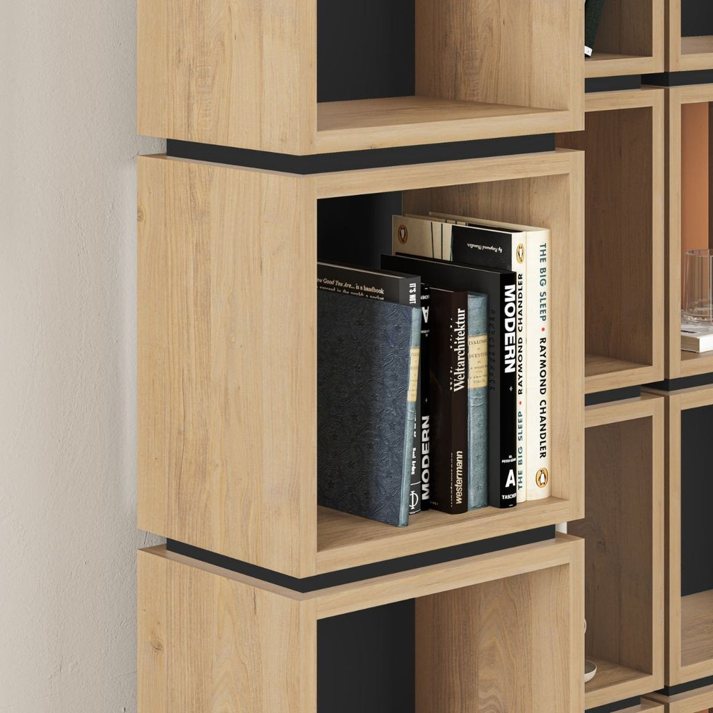Étagère 5 Cases H167 cm - Lofty - Chêne Clair & Gris Anthracite