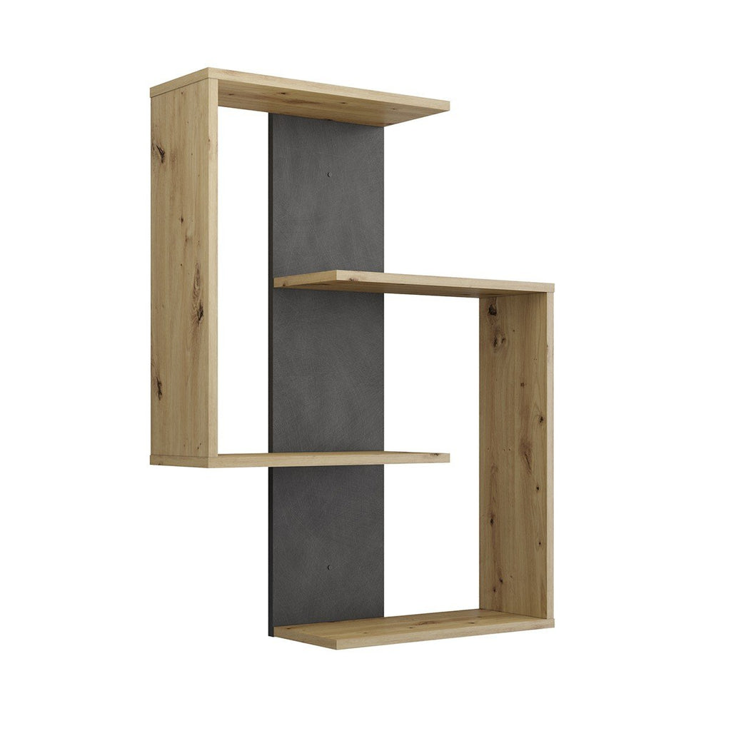Etagère Murale 4 Tablettes L65 cm - Kreta - Décor Chêne Artisan