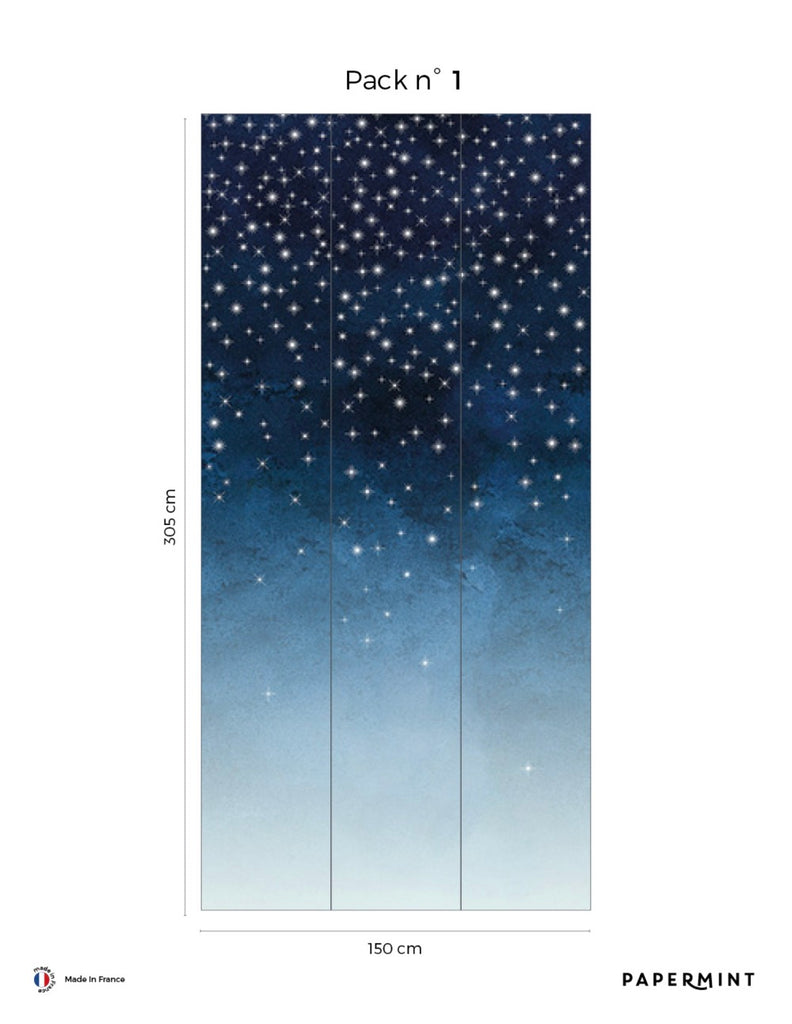 Fresque Étoiles - Dark Blue