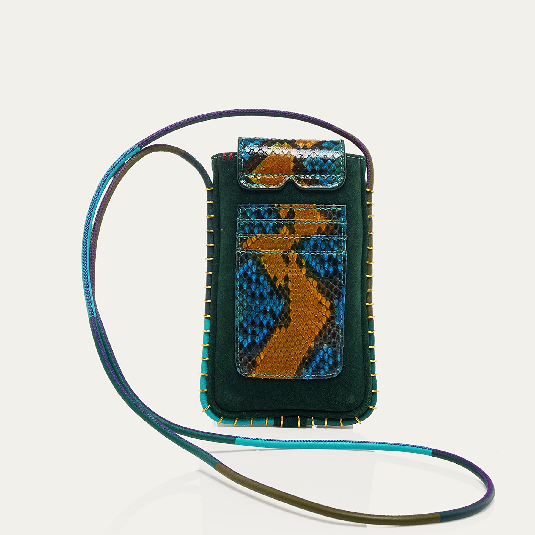 Etui à lunettes Emile Python Lotus Bleu