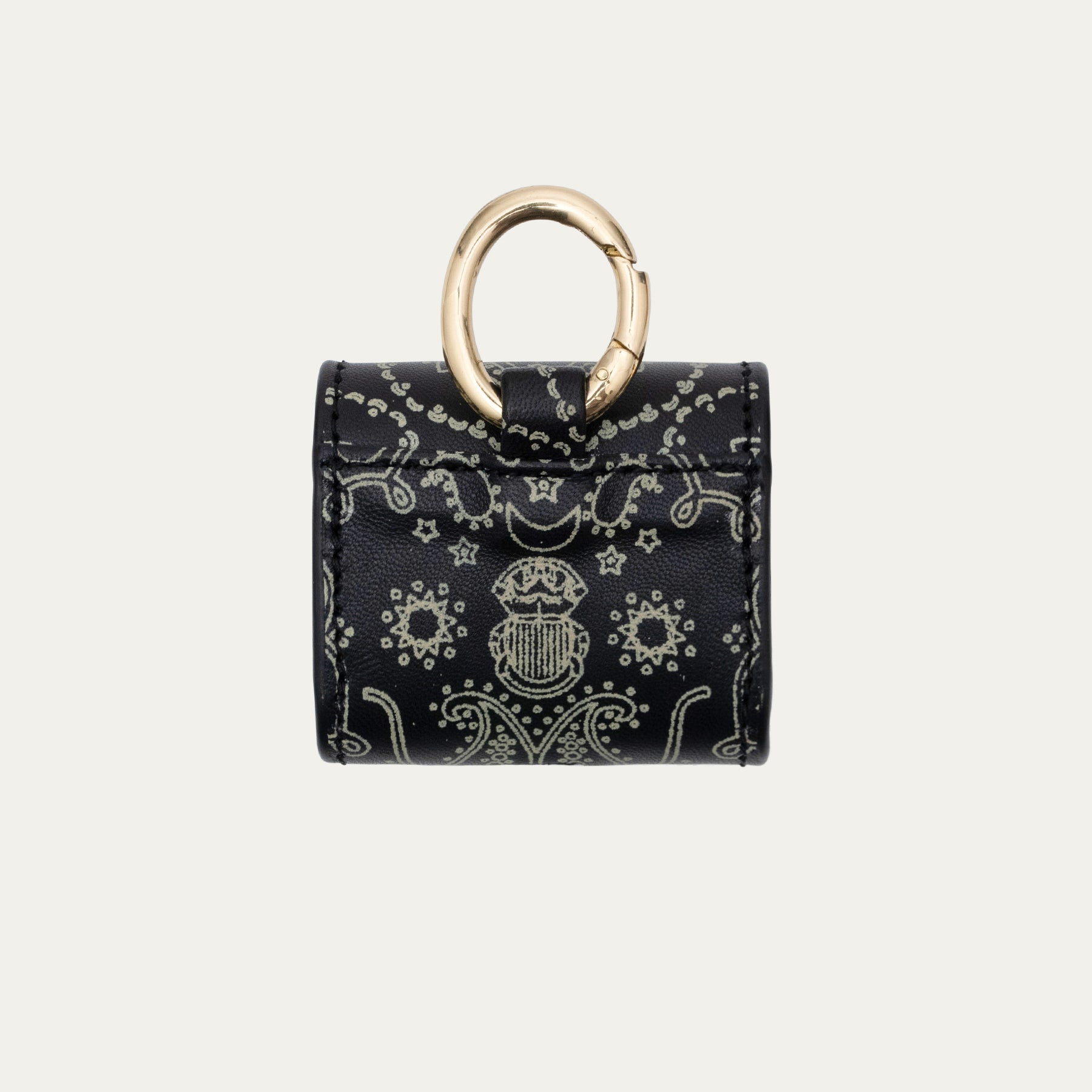 Etui Airpod Jamie Cuir Noir Imprimé Bandana
