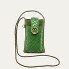 Etui Double Marcus Cuir Tressé Romarin