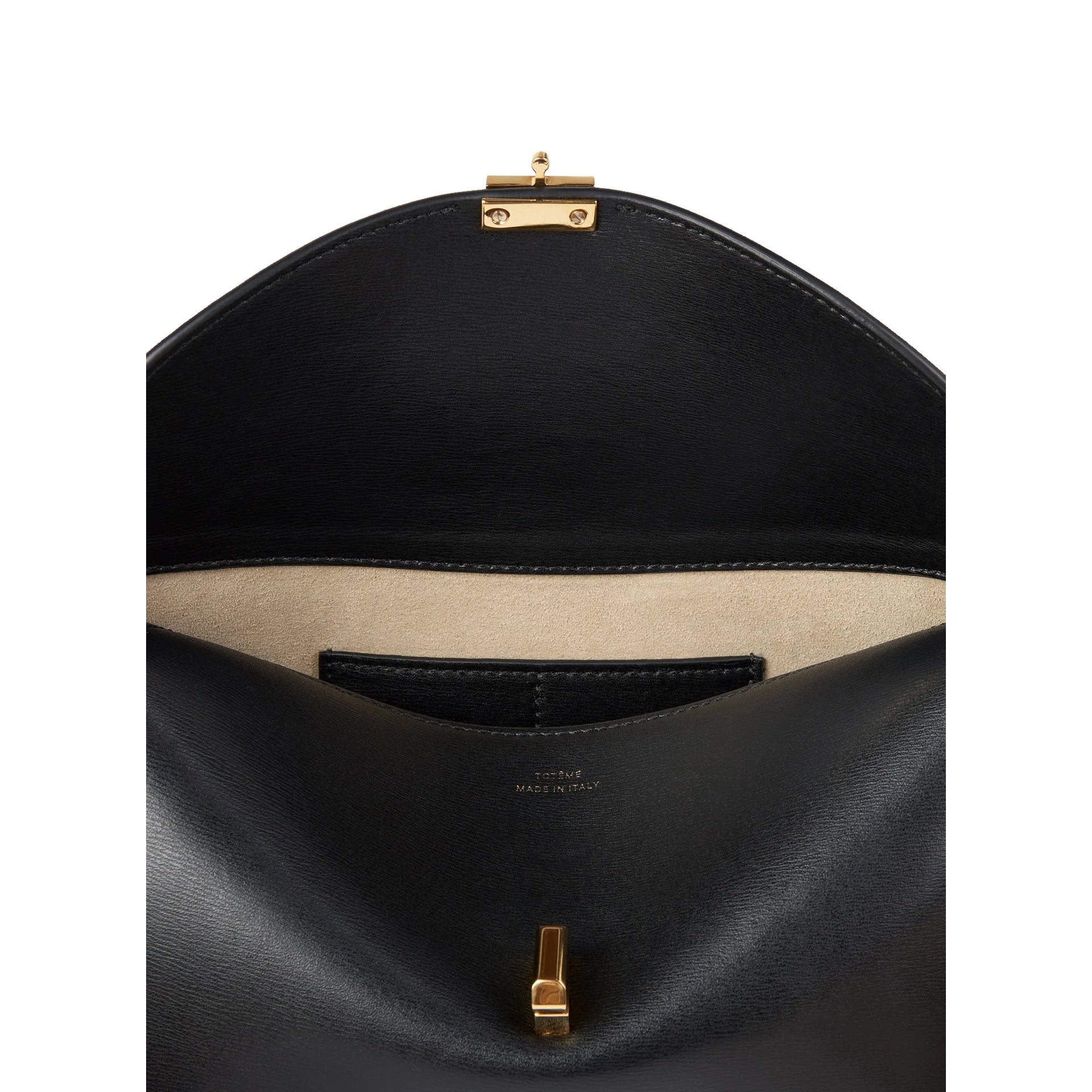 Toteme - T-Lock Leather Clutch Bag - Black