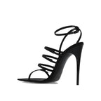 Sandales Saint Laurent Jerry Satin - Black - Femme