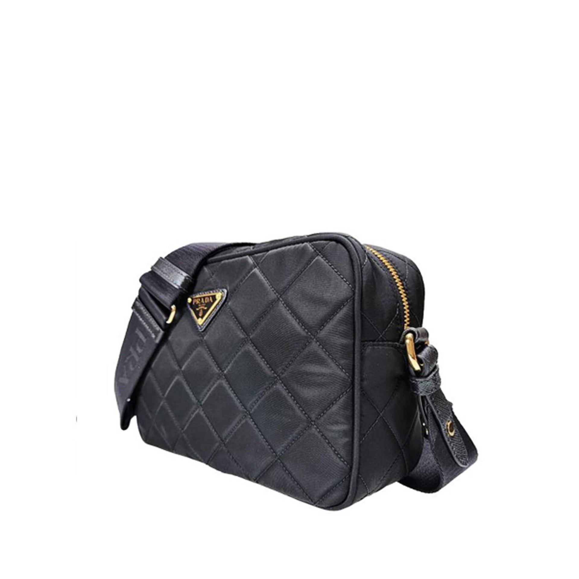 Prada - Sac Caméra Quilted Nylon - Femme - Black