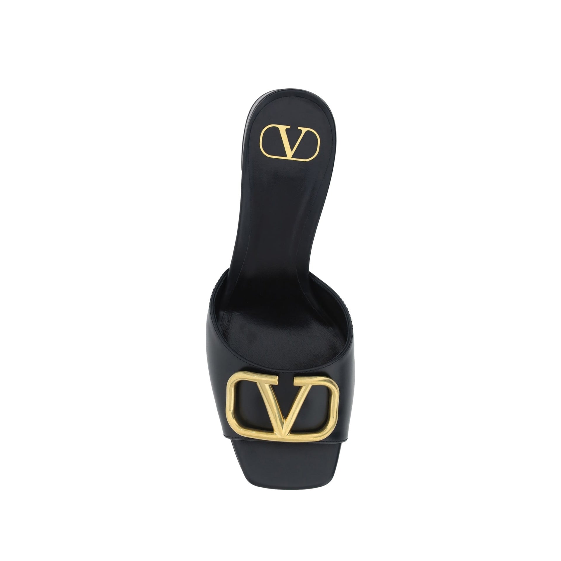 Sandales Valentino Garavani Vlogo Leather - Black - Femme