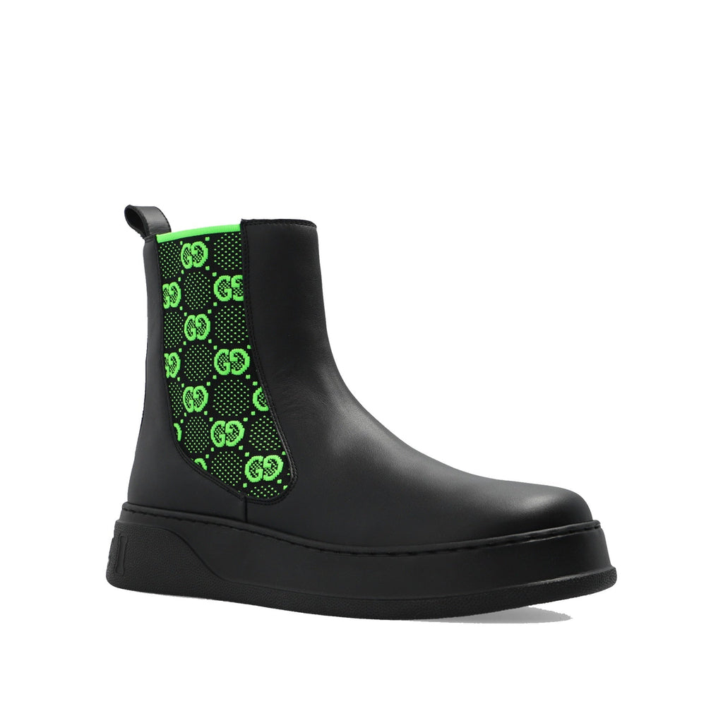 Bottes Gucci Gg Leather - Black - Homme