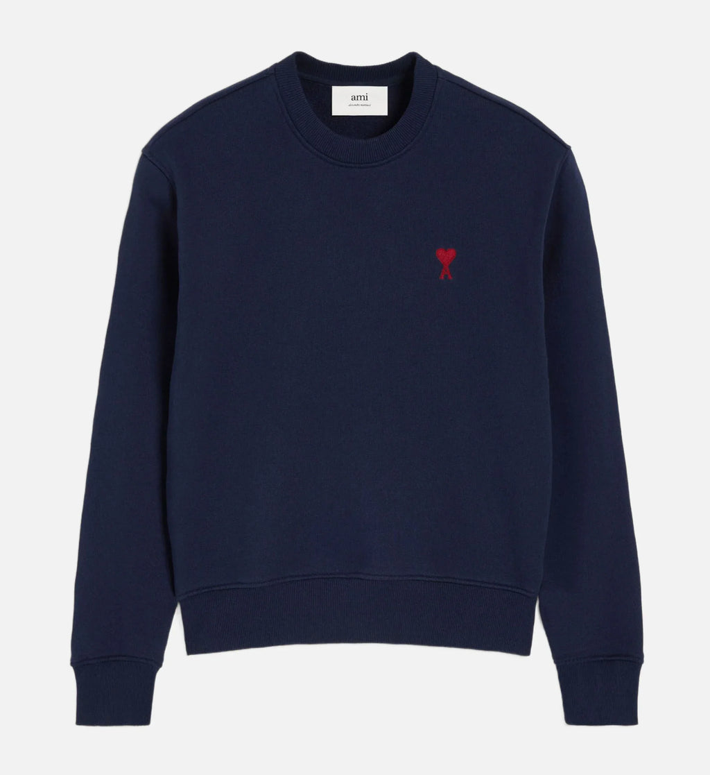 Ami Paris - Sweatshirt Ami De Coeur – Bleu Marine Rouge