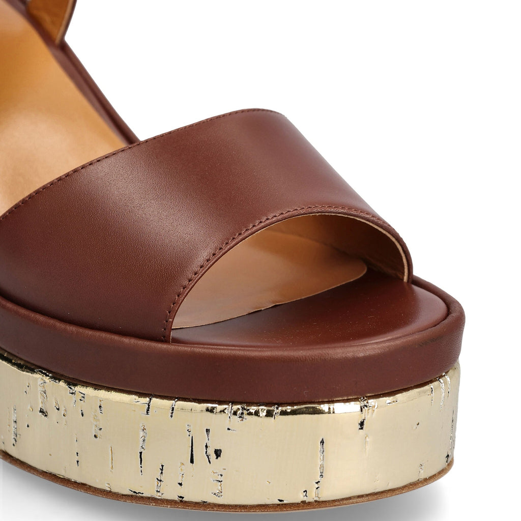 Chloe' Odina Leather Sandals - Brown - Femme