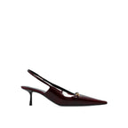 Escarpins Saint Laurent 'Carine' Leather Slingback - Burgundy - Femme