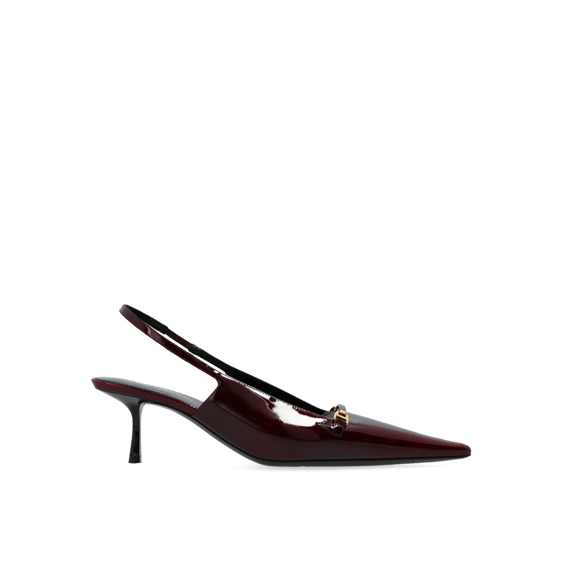 Escarpins Saint Laurent 'Carine' Leather Slingback - Burgundy - Femme