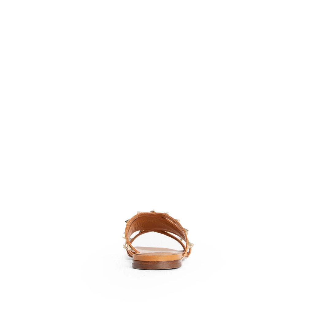 Sandales Valentino Garavani Rockstud Leather - Brown - Femme