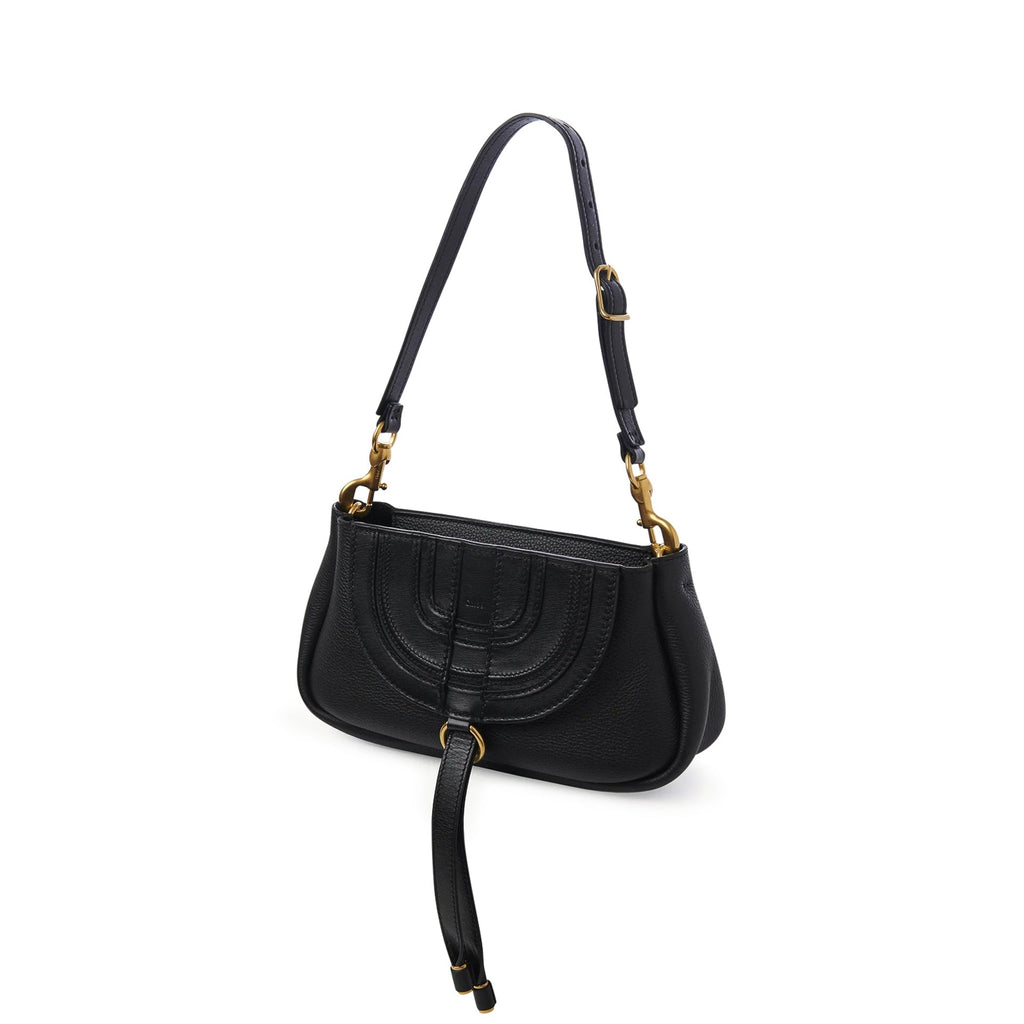 Chloe Leather Marcie Shoulder Bag - Black - Femme