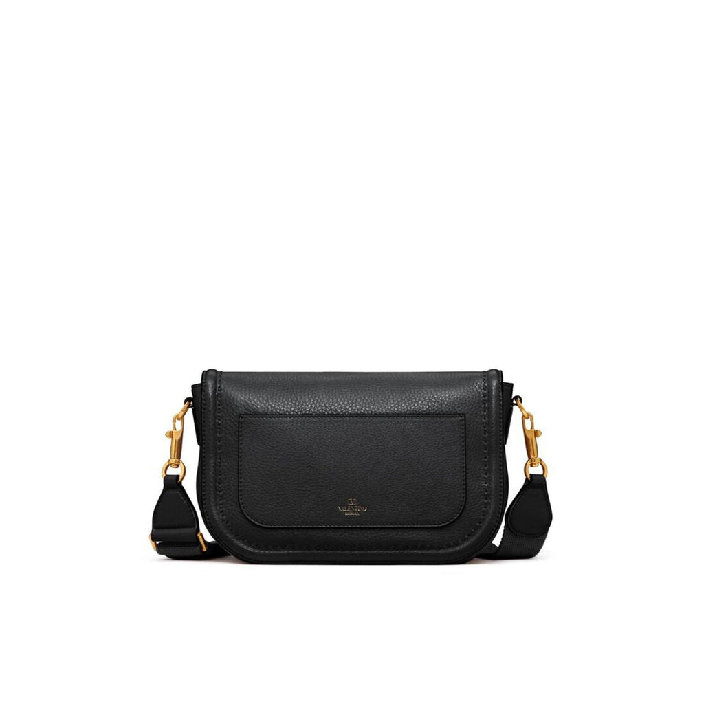 Valentino Garavani Alltime Leather Shoulder Bag - Black - Femme