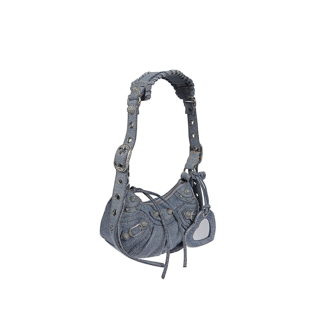 Balenciaga Le Cagole Xs Denim Shoulder Bag - Blue - Femme