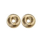 Boho Gold Silver Earring featuring intricate metallic thread design with a refined circular silhouette.