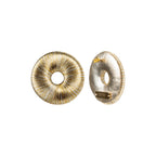 Boho Gold Silver Earring showcasing intricate metallic threads in a refined circular silhouette with subtle shine.