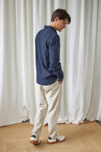 vegan navy blue shirt