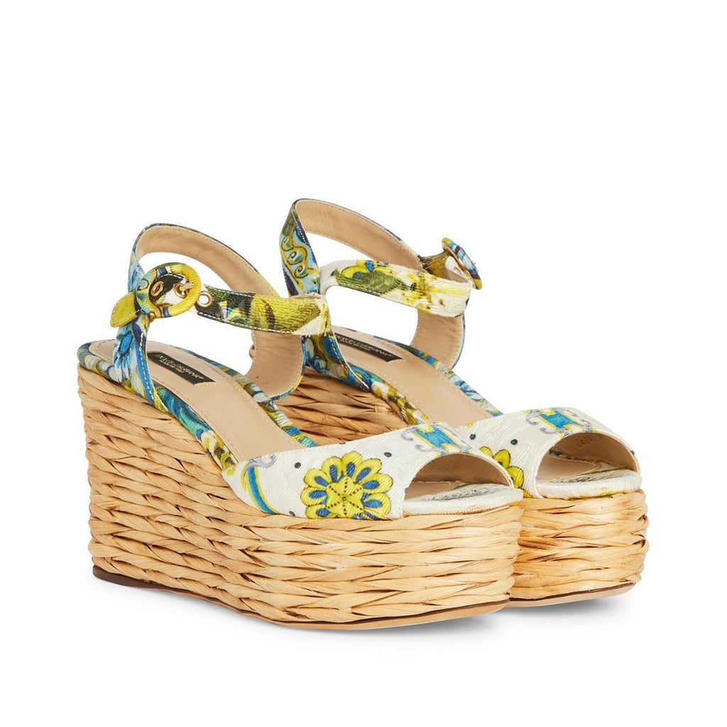 Dolce & Gabbana Wedge Sandals - White - Femme