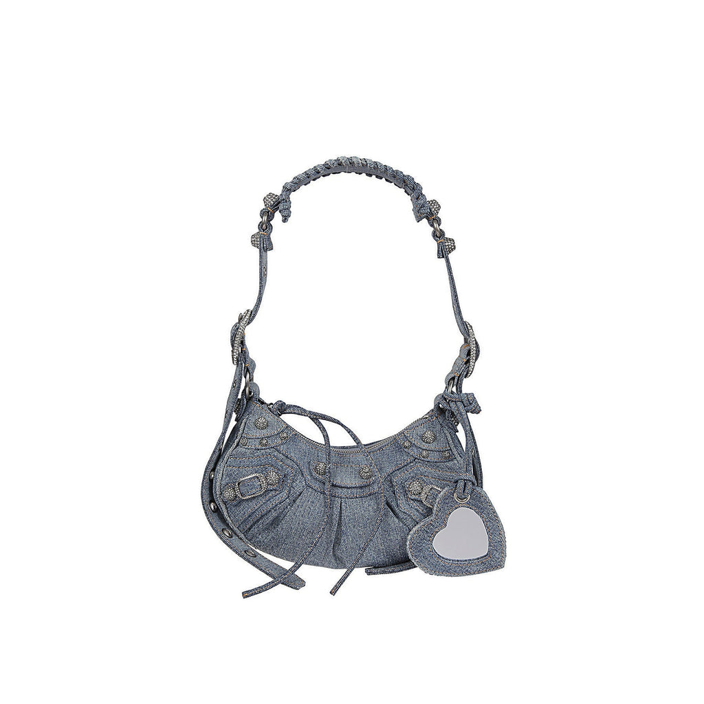 Balenciaga Le Cagole Xs Denim Shoulder Bag - Blue - Femme