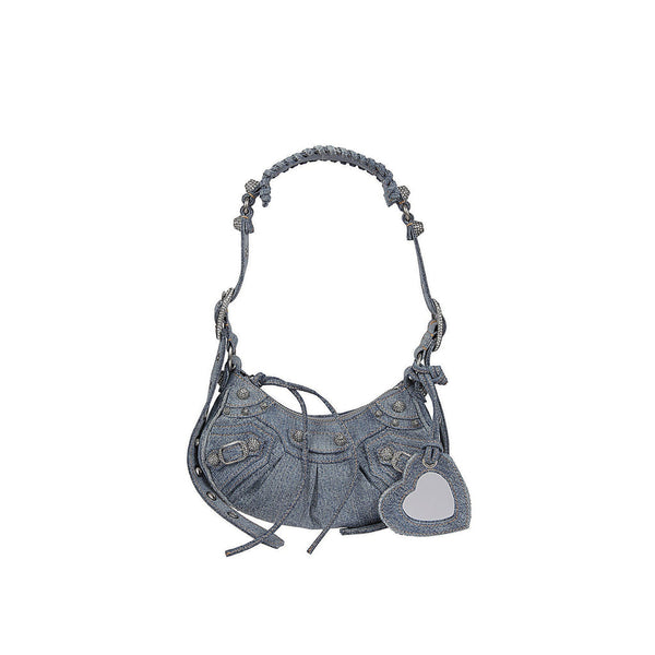 Balenciaga Le Cagole Xs Denim Shoulder Bag - Blue - Femme