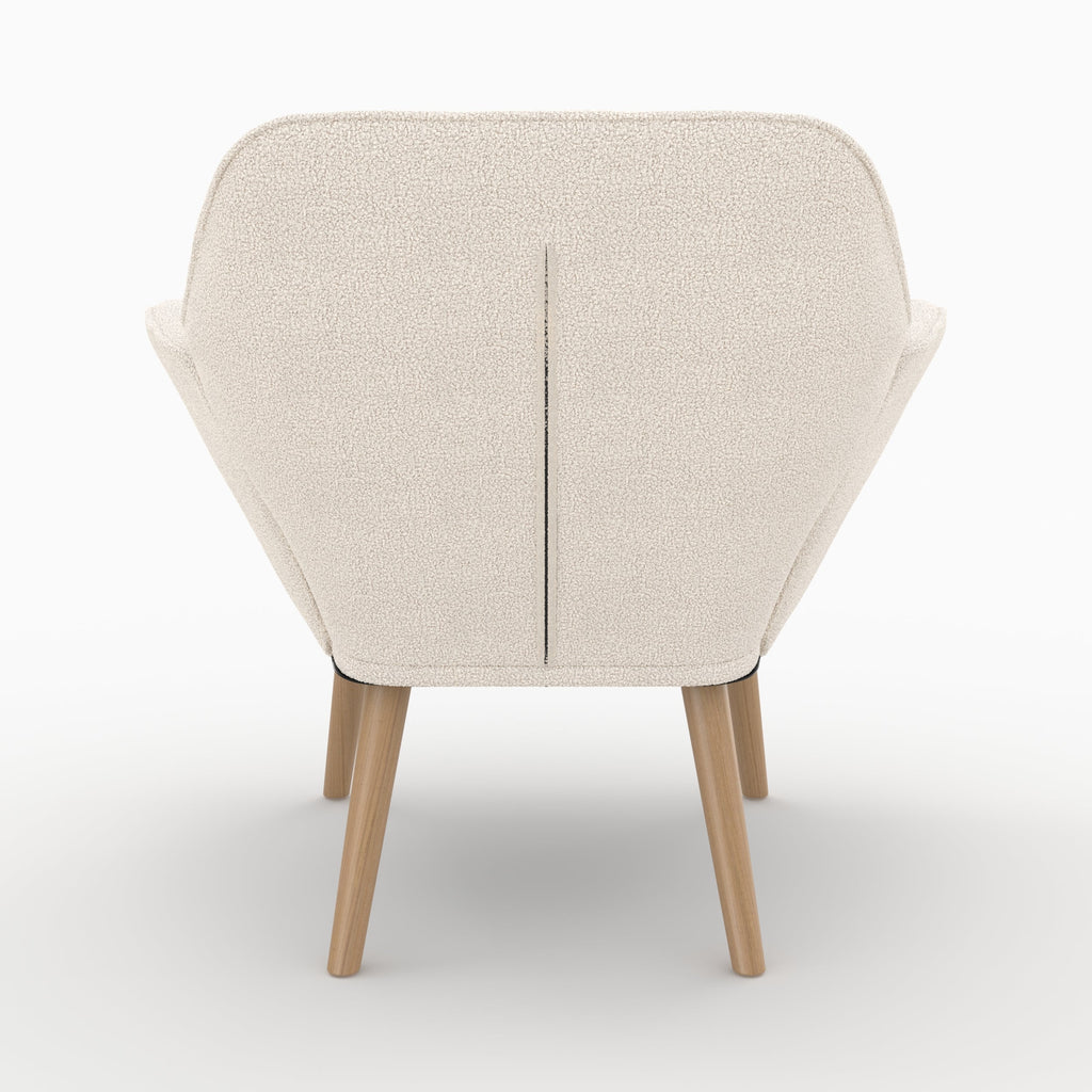 fauetuil tissu blanc boucle