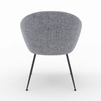 fauteuil confortable socky en tissu gris chine pieds fins noirs