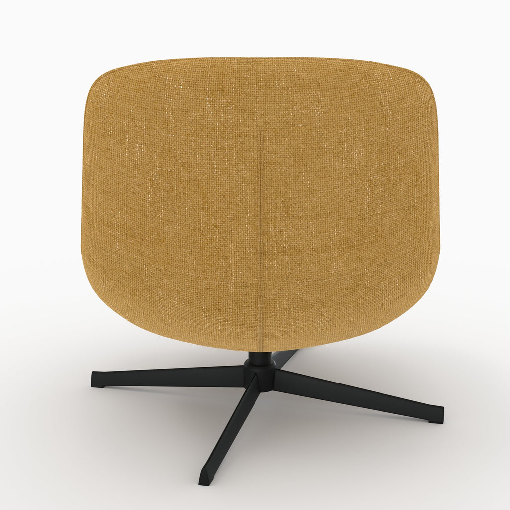fauteuil elvis en velours jaune moutarde pivotant