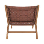 fauteuil en teck et en cuir kuna
