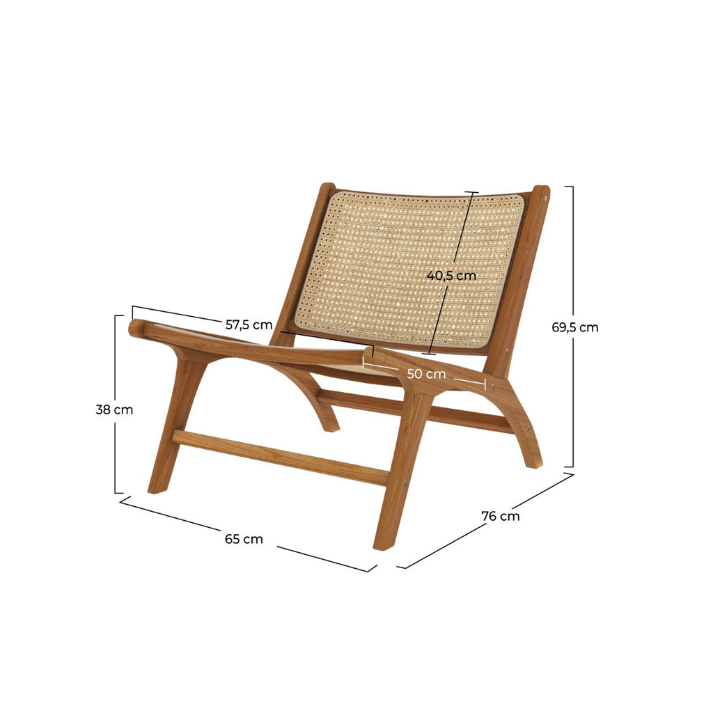 fauteuil en teck tressage cannage en rotin et rotin kilka