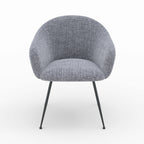 fauteuil en tissu gris chine pieds fins noirs socky accoudoirs