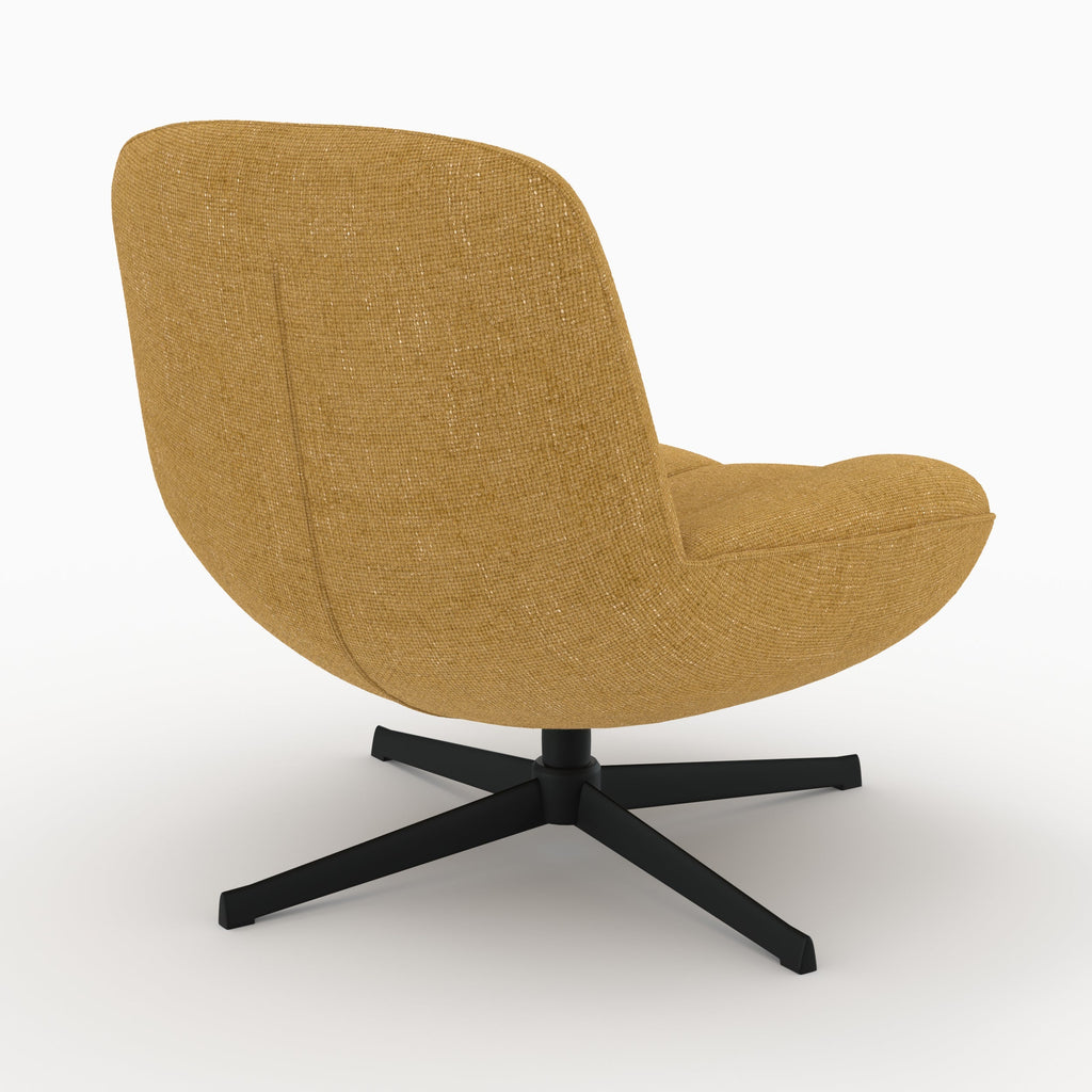 fauteuil en velours elvis jaune moutarde pivotant