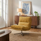 Hygea - Fauteuil Rotatif 1 Place - Tissu Jaune Moutarde