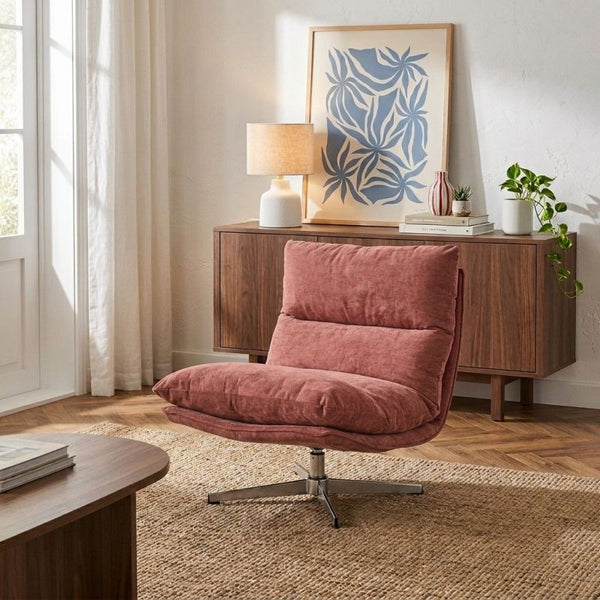 Hygea - Fauteuil Rotatif 1 Place - Tissu Terracotta