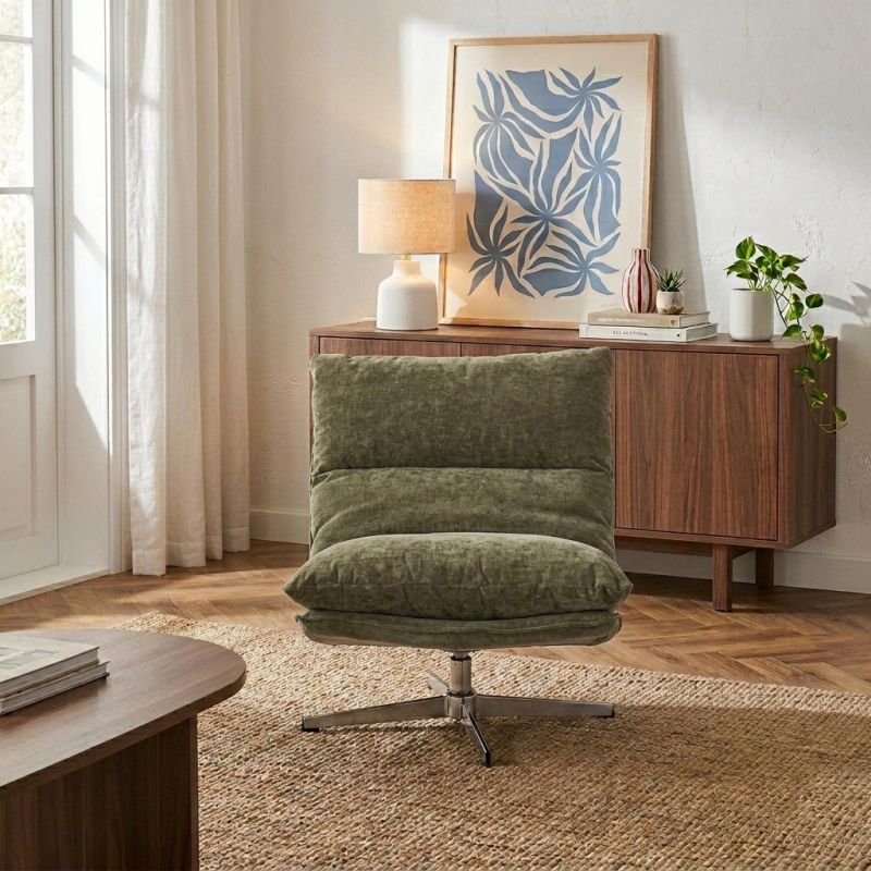 Hygea - Fauteuil Rotatif 1 Place - Tissu Vert