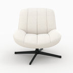 fauteuil pivotant tissu boucle blanc casse elvis