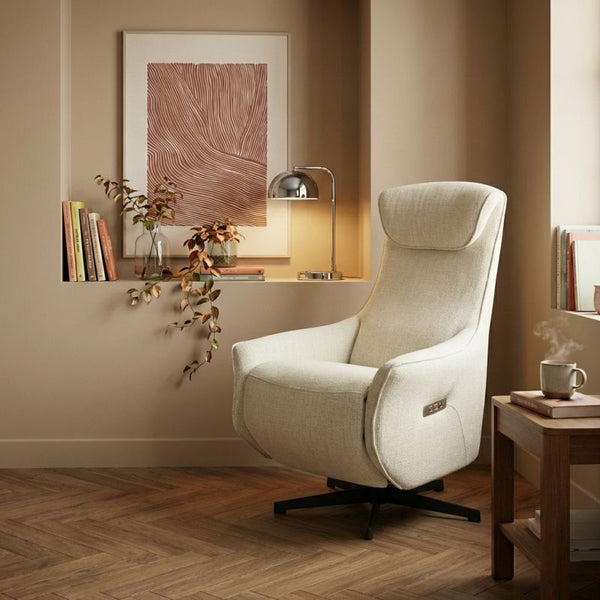Cochyre - Fauteuil Relax Électrique Rotatif 1 Place - Tissu Beige