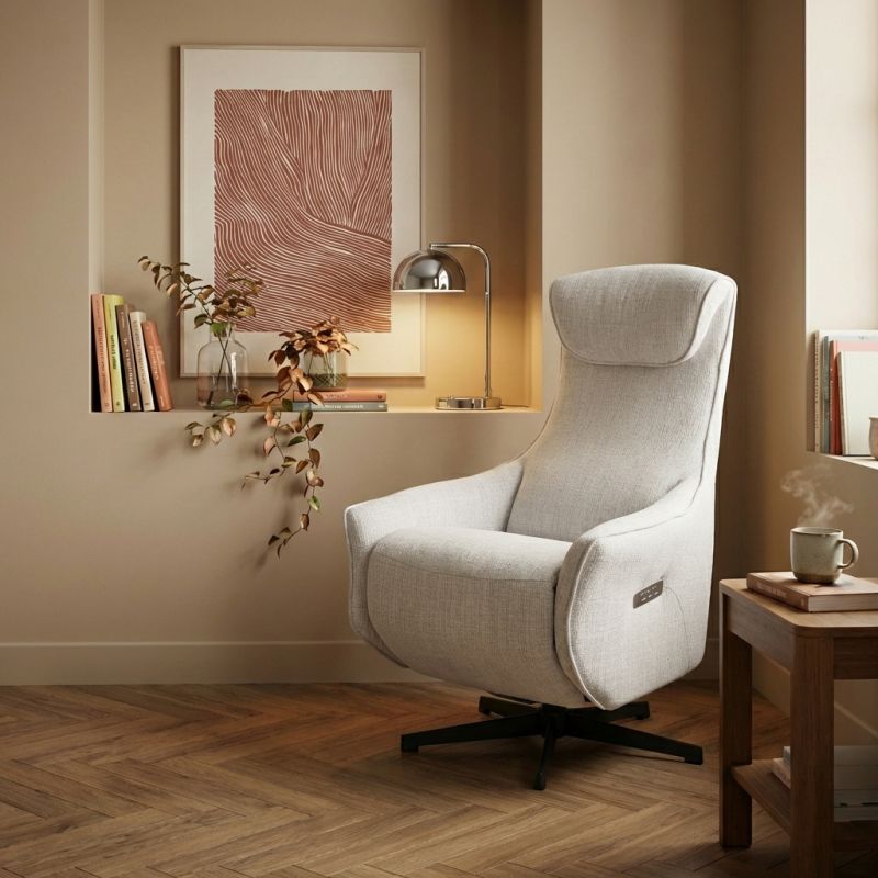 Cochyre - Fauteuil Relax Électrique Rotatif 1 Place - Tissu Gris